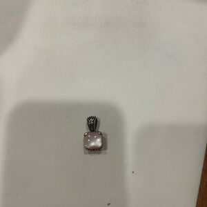 Pink Pendant in silver with Intricate Design